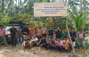 Polsek Lolayan cegah Penambang masuk Blok Tengkorak!, Petugas himbau gunakan baliho