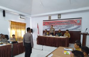 Kapolres Kotamobagu diwakili Wakapolres pimpin Rakor Pilsang serentak Kab. Bolmong.