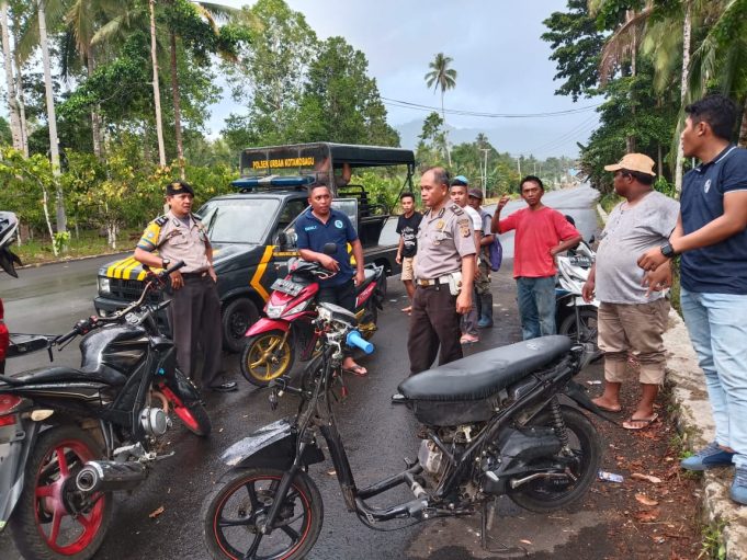 Meresahkan! Balap Liar dibubarkan, Polsek Kotamobagu ciduk 3 pemuda dijalan Raya Sia
