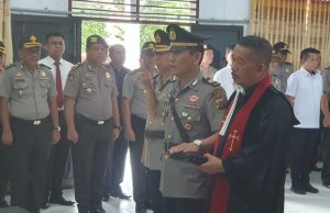 Kompol Dadang Suhendra jadi Wakapolres Bolsel, Kapolres Kotamobagu pimpin serah terima Kabag Sumda
