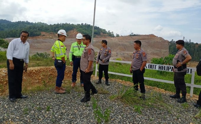 Antisipasi bencana, Kapolres Kotamobagu tinjau langsung aktifitas di lokasi pengolahan tambang emas PT. JRBM.