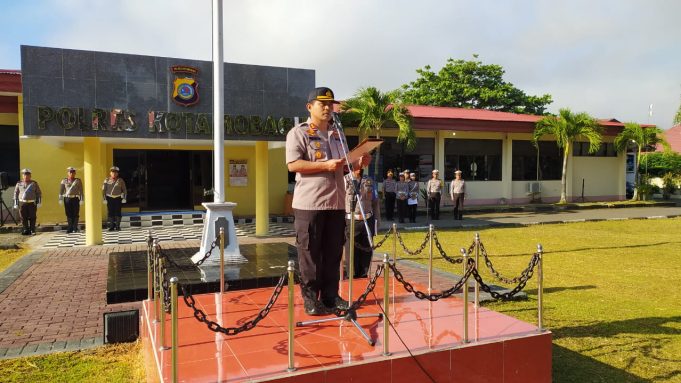 Upacara Bulanan Polres Kotamobagu Kapolres Kotamobagu himbau personil Proaktif tuntaskan masalah di masyarakat