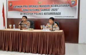Kapolres Kotamobagu buka Latpra Ops tanda akan berlakunya operasi “Bina Kusuma Samrat 2020”