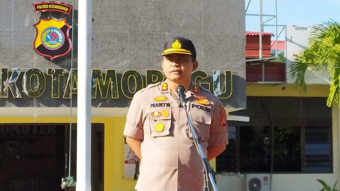Apel pagi dan Commander Wish, Kapolres Kotamobagu sampaikan 8 kebijakan Kapolda Sulut