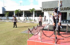 AWS 3, Senam ringan yang wajib dilaksanakan setelah apel pagi di Polres Kotamobagu.
