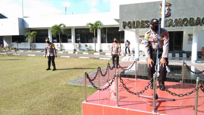 AWS 3, Senam ringan yang wajib dilaksanakan setelah apel pagi di Polres Kotamobagu.