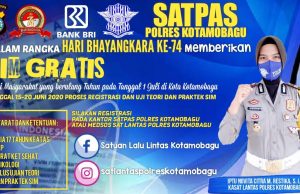 Sambut hari Bhayangkara Ke-74 Sat Lantas berikan SIM gratis bagi yang lahir 1 Juli.