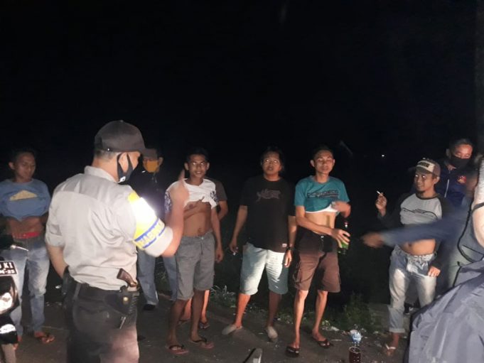 Laksanakan giat KRYD, Polsek Kotamobagu amankan 7 pemuda yang berpesta miras.