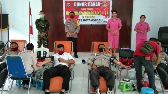 Gelar Baksos donor darah dalam rangka hari Bhayangkara, Kapolres : “Setetes darah sangat berarti”.