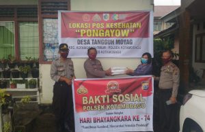 Polsek Kotamobagu laksanakan Bakti Sosial Dalam Rangka HUT Bhayangkara Ke 74
