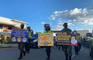 Kampanyekan 3M, Polres Kotamobagu & instansi terkait semakin bersemangat ajak masyarakat patuhi Prokes.