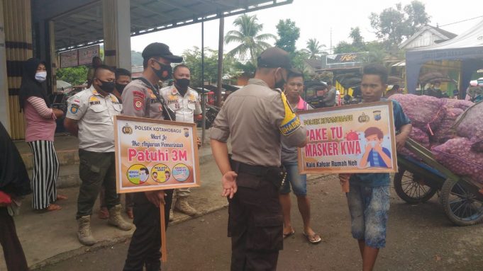 Operasi Yustisi Covid-19 Polsek Kotamobagu, Tak Pakai Masker diberi Sanksi