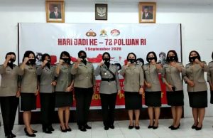 Hari jadi ke 72, Polwan Polres Kotamobagu laksanakan upacara secara Virtual.