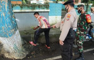 Operasi Yustisi didepan Kanca BRI sejumlah pelanggar kembali diberi sanksi