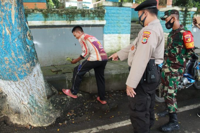 Operasi Yustisi didepan Kanca BRI sejumlah pelanggar kembali diberi sanksi