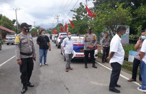 Maksimalkan pengamanan kunjungan Ir. Rita Maya Tumuntuan di wilayahnya Kapolsek Kotamobagu himbau Massa jaga Prokes.