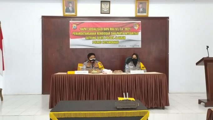 Kapolres Kotamobagu Pimpin Rapat Sosilisasi Dipa RKA K/L Tahun Anggaran 2021
