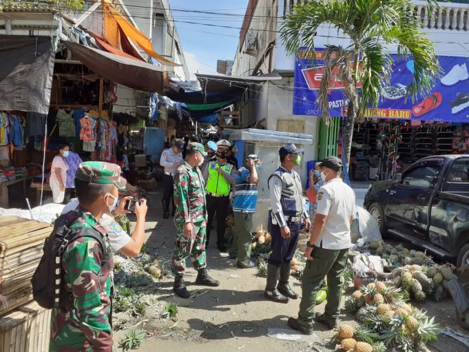 Operasi Yustisi, Polres Kotamobagu & Gugus tugas Covid-19 menyasar Pasar 23 Maret