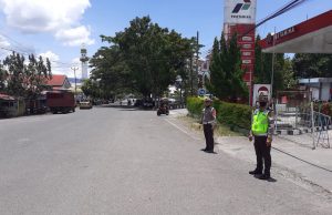 Antisipasi kembali terjadinya antrian yang menggunakan badan jalan, Sat Lantas giatkan Patroli di SPBU-SPBU.