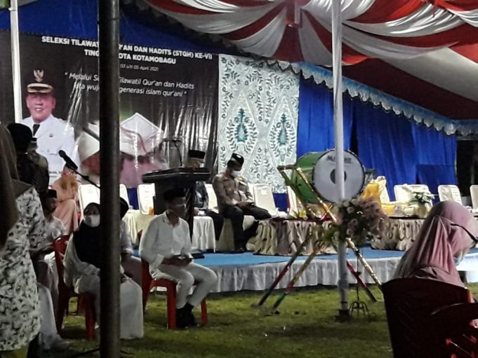 Kapolres Kotamobagu hadiri kegiatan pembukaan seleksi STQH Ke-VII tingkat Kota Kotamobagu.