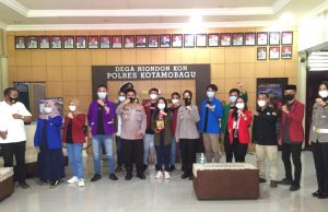 Silaturahmi BEM Nusantara Sulut di Polres Kotamobagu, Kapolres “Kami siap mengawal aspirasi mahasiswa”.