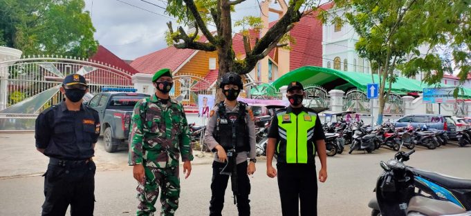 Polres Kotamobagu, Kodim-1303, Satpol PP dan Ormas laksanakan PAM Ibadah Paskah wilayah kotamobagu