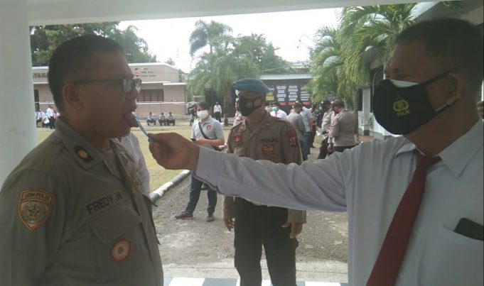 Hasilnya negatif, sebanyak 25 Personil jalani “Saliva Test” secara sampling & tiba-tiba.