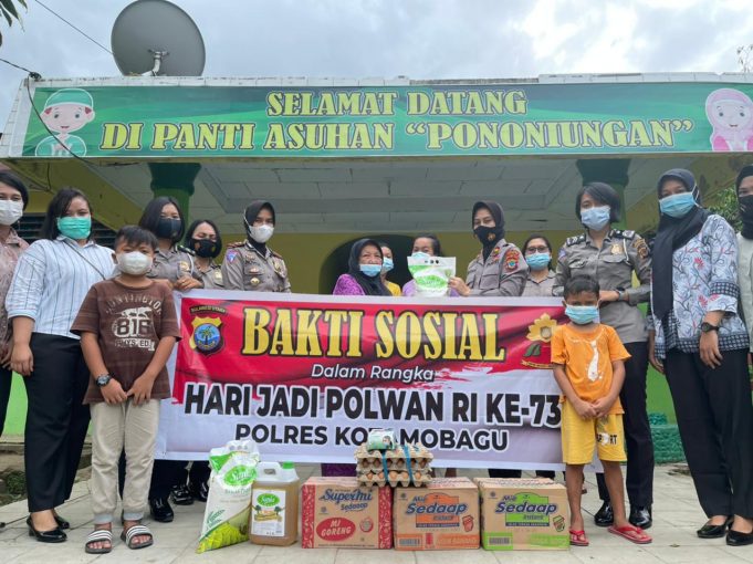Jelang hari jadi Polwan ke-73, Wakapolres Kotamobagu pimpin Bakti Sosial di Panti Asuhan