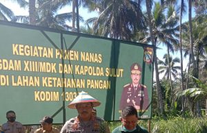 Dukung komoditi lokal guna ketahanan pangan, Bersama Pangdam XIII Merdeka Kapolda Sulut panen nenas di Desa Bulud.