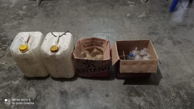 Puluhan Liter Cap Tikus disita Sat Resnarkoba Polres Kotamobagu saat Operasi Miras