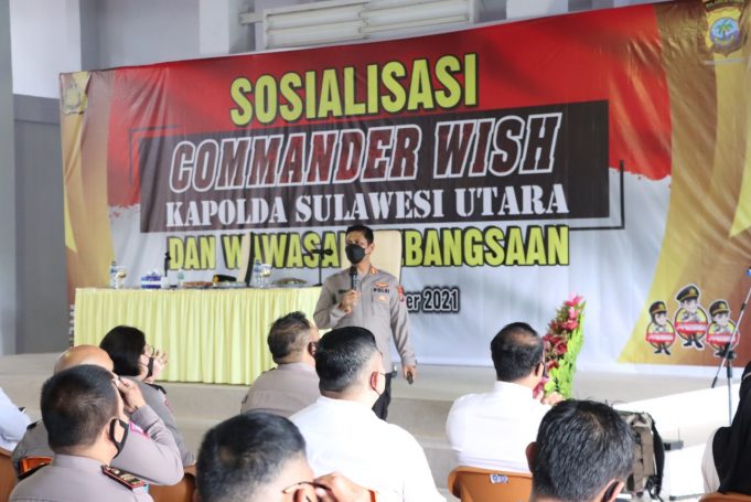 Kapolres Kotamobagu sosialisasikan Commander Wish Kapolda Sulut dan wawasan kebangsaan kepada personil dan jajaran