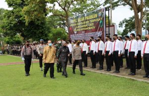 Operasi Lilin Samrat 2021, Polres Kotamobagu gelar Pasukan dalam rangka pengamanan Natal 2021 & tahun baru 2022.