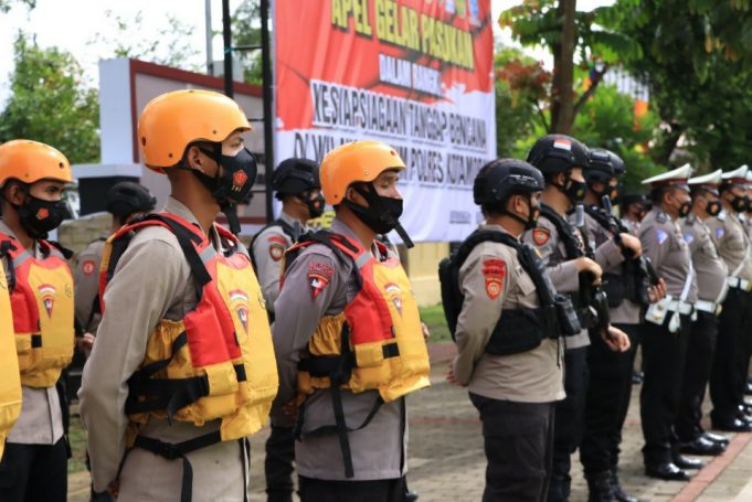 Kapolres Kotamobagu AKBP Irham Halid, SIK Pimpin Apel Kesiapsiagaan Tanggap Bencana Di Wilayah Hukum Polres Kotamobagu