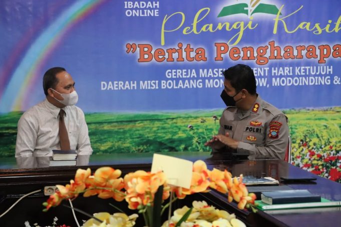 Silaturahmi Tokoh Agama, Kapolres Kotamobagu sambangi Kantor Daerah Gereja Advent ajak dukung Harkamtibmas