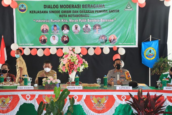 Kapolres Kotamobagu berdialog Moderasi Beragama bersama Sinode GMIBM dan Gerakan Pemuda Ansor Kotamobagu