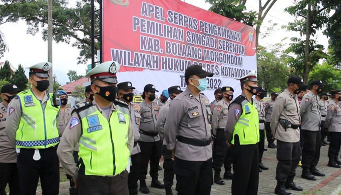 Polres Kotamobagu gelar apel Serpas pengamanan TPS Pilsang wilayah Lolayan, Bilalang dan Passi bersatu