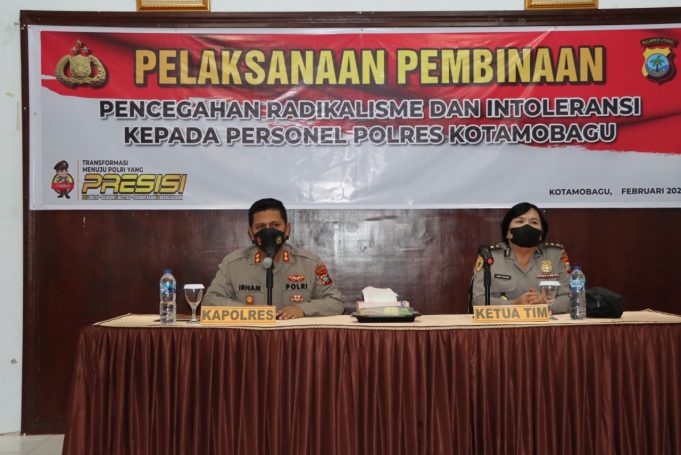 Biro SDM Polda Sulut beri pembinaan cegah Radikalisme dan Intoleransi kepada personil Polres Kotamobagu
