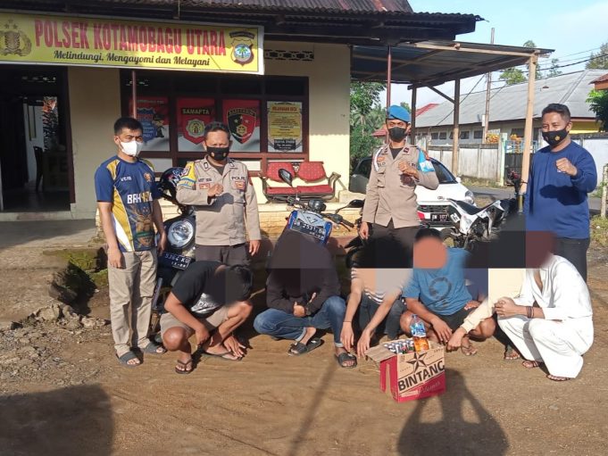 Asyik Pesta Miras di Jalan, 7 Remaja Diamankan Polsek Kotamobagu Utara