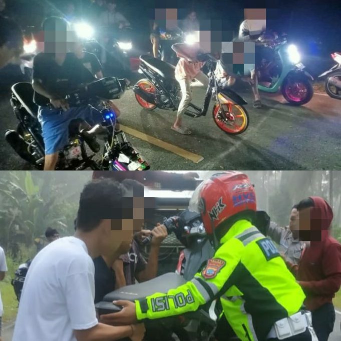 44 Unit Sepeda Motor Diamankan Personil Polres Kotamobagu Saat Balapan Liar di Bakan