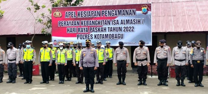 Amankan Perayaan Paskah 2022, Polres Kotamobagu Terjunkan Personil Pengamanan