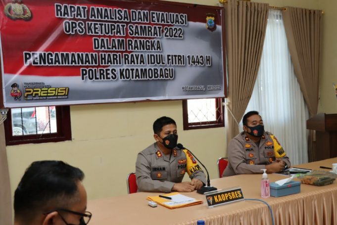 Kapolres Pimpin Rapat Anev Operasi Ketupat Samrat 2022 Polres Kotamobagu