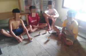 Baru Seumur Jagung didapati “hirup” Lem Ehabond, Polsek Kotamobagu Utara Amankan 4 Orang Anak .
