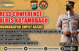Polres Kotamobagu Gelar Press Conference 4 Kasus Diantaranya Terkait Penipuan Arisan & Pemerkosaan Anak Tiri.