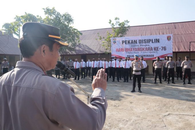 Jelang Hari Bhayangkara Ke-76 Polres Kotamobagu Gelar Pekan Disiplin.