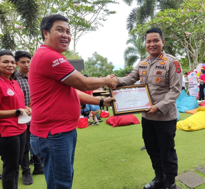 Polres Kotamobagu Terima Penghargaan Pada Puncak Hari Anak Nasional Tahun 2022