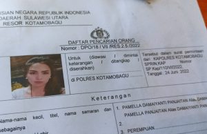 Polres Kotamobagu Terbitkan Status DPO Kepada Pemilik Akun FB Pamella Damaiyanti Panjaitan.