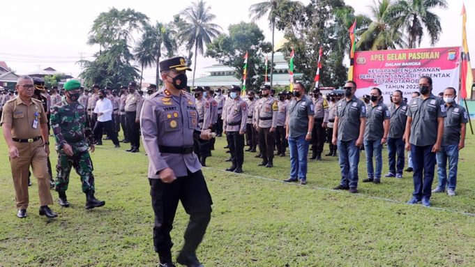 Polres Kotamobagu Laksanakan Gelar Pasukan Pengamanan Pilsang Serentak