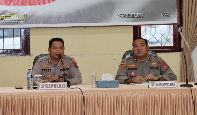 G.O. Bulanan & Anev Polres Kotamobagu, Kapolres Fokus Bahas Kesiapan Pengamanan Pemilihan Sangadi.