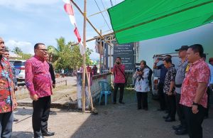 Bhabinkamtibmas Polsek Lolayan turut Dampingi Bupati Bolmong Dalam Peresmian Pasar Murah Desa Tungoi