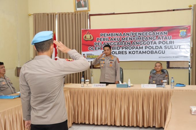 Bid Propam Polda Sulut Sosialisasikan Perkap Nomor 7 Tahun 2022 di Polres Kotamobagu